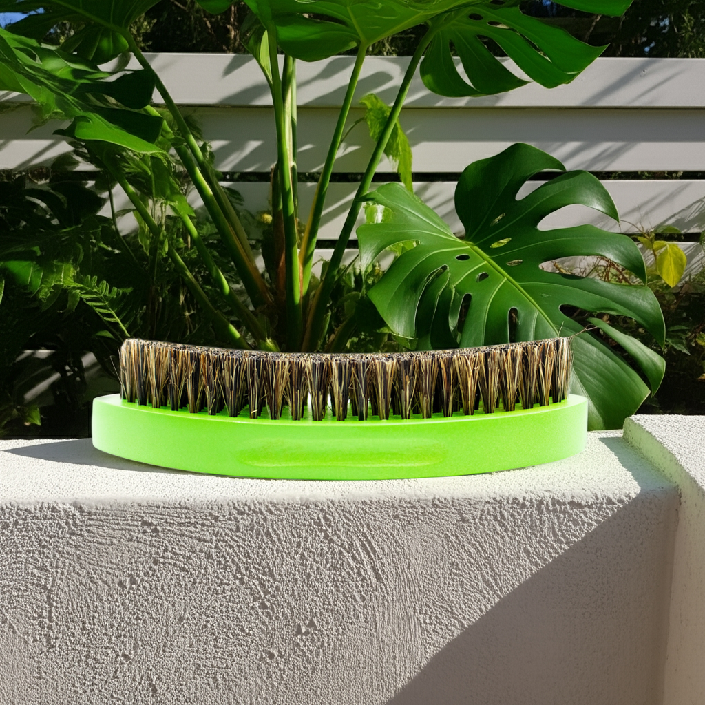 Slime Green Curved Medium Brush