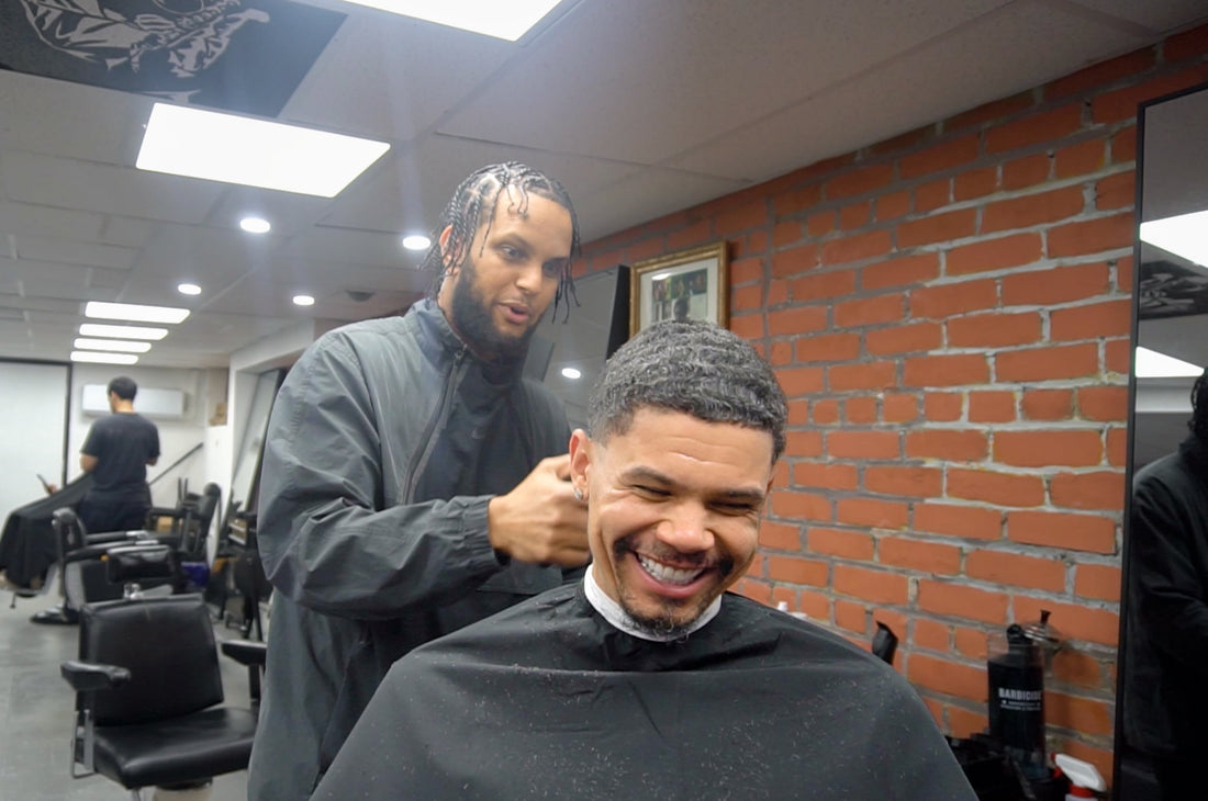 a barber cutting 360 waves