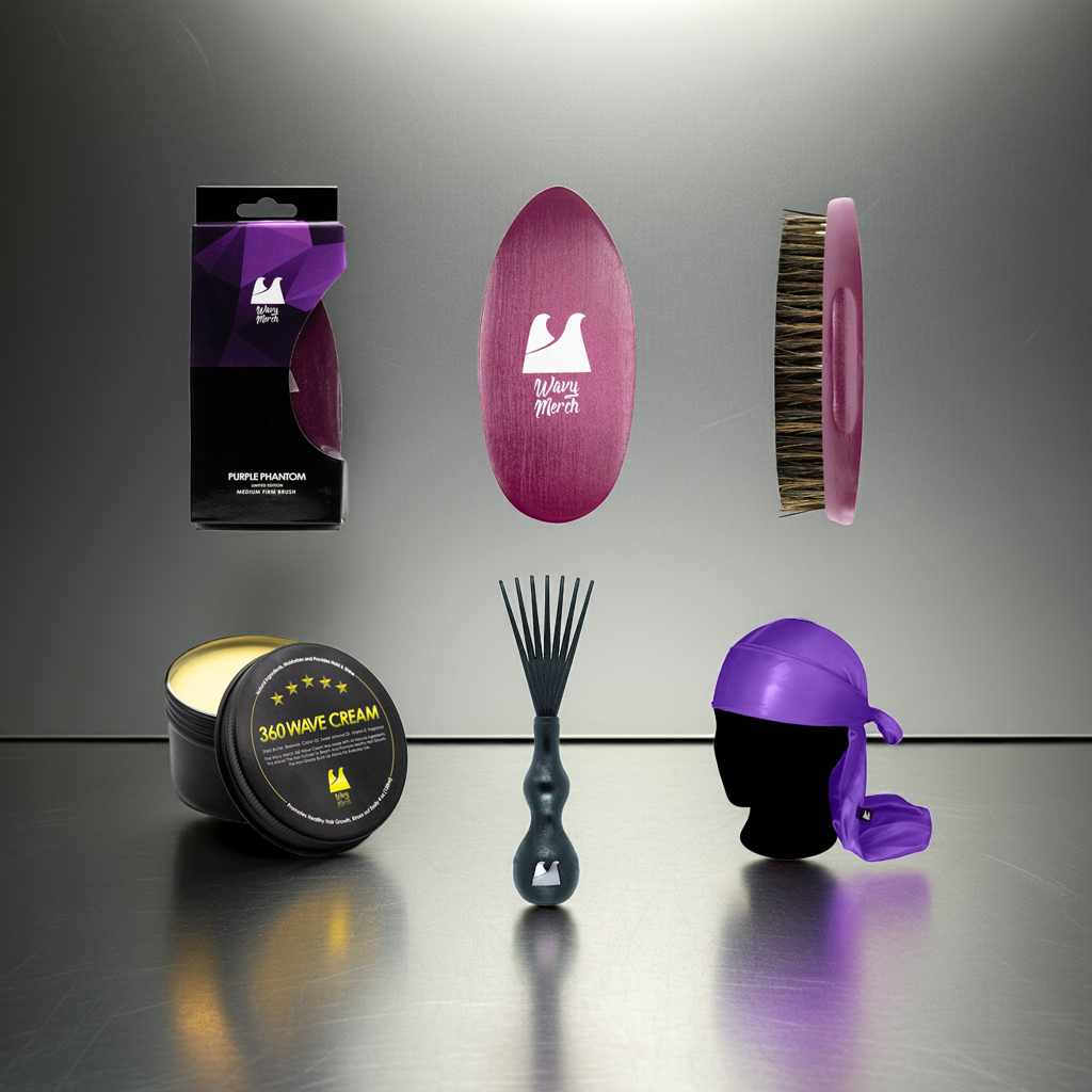 Phantom Purple Medium Brush 360 Wave Kit