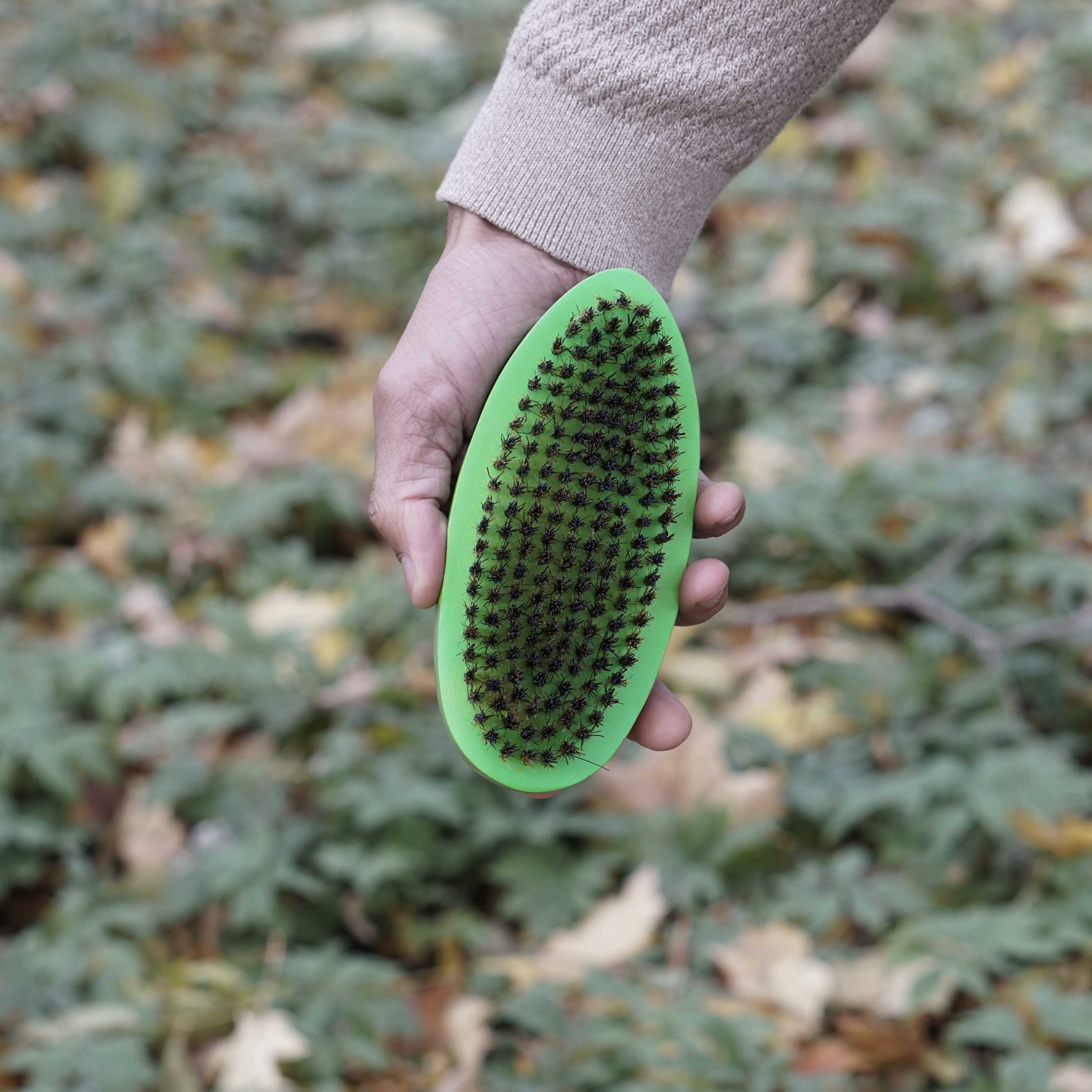 Slime Green Curved Medium Wave Brush for 360 Waves | Wavy Merch