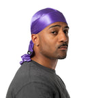 Purple Silky Durag for 360 waves – smooth satin compression | Wavy Merch