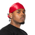 Red Silky Durag for 360 waves – smooth satin compression | Wavy Merch