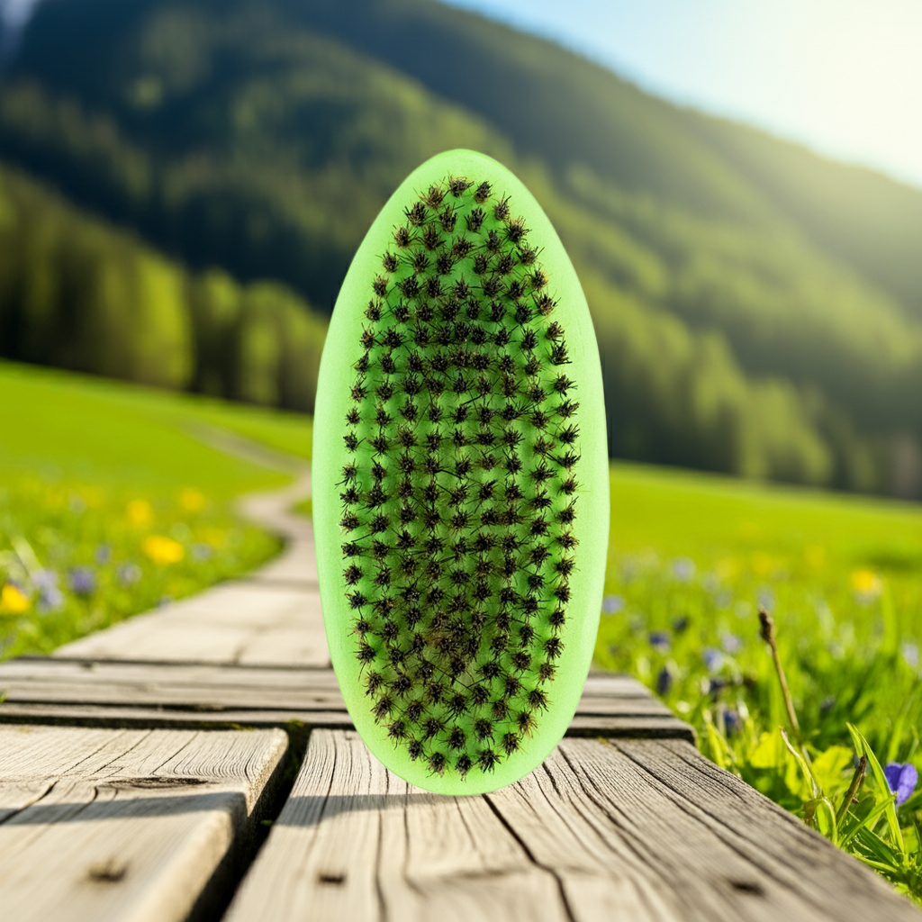 Slime Green Curved Medium Brush