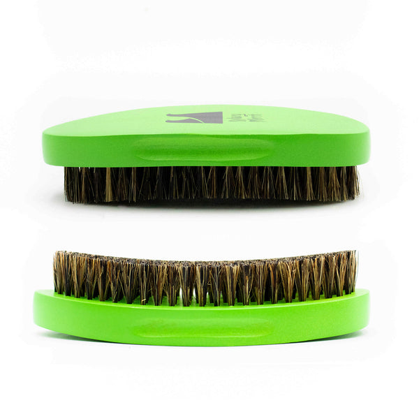 Wavy Merch slime green curved medium 360 wave brush designed for crown and wave flow